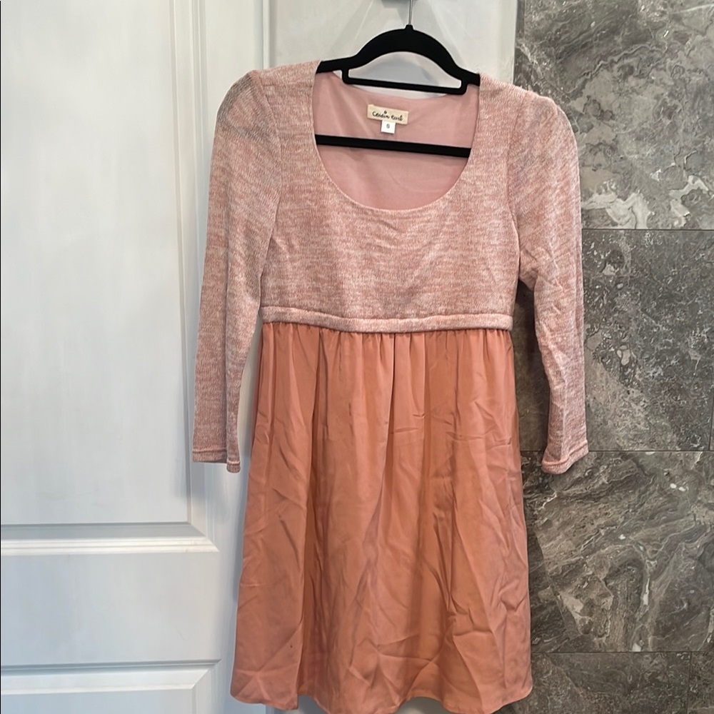 Pink and Peach Dress with 3/4 Sleeves